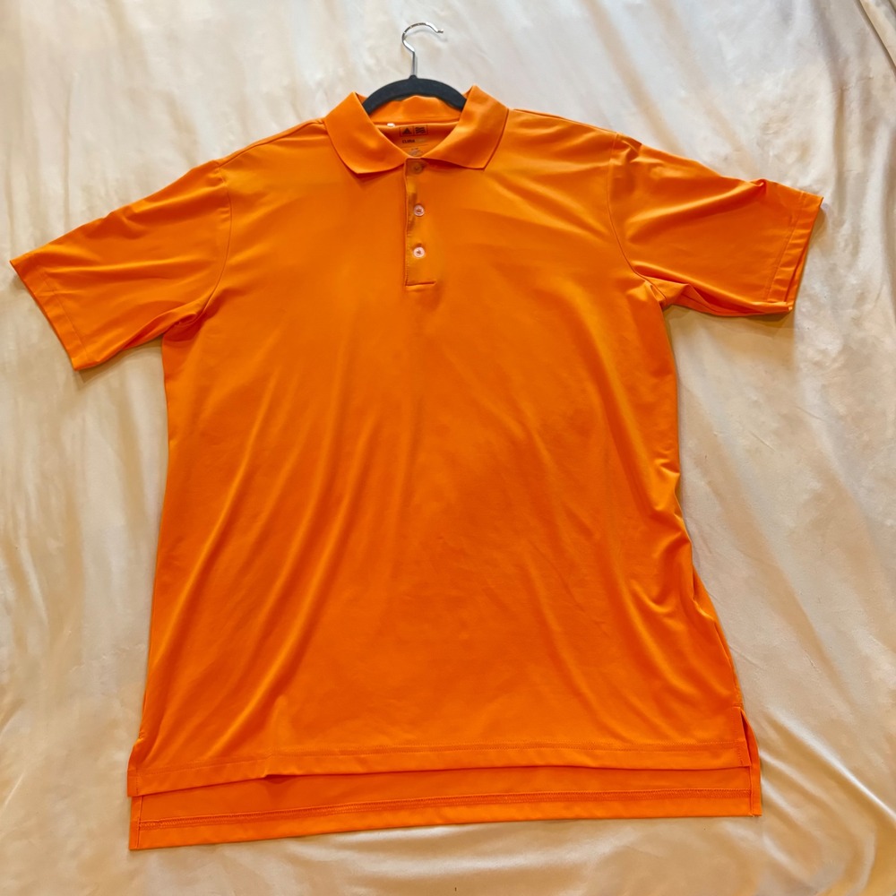 Adidas ClimaCool Golf Polo Shirt Mens Medium Orange Athletic‎